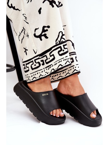 Ladies Foam Slippers On Platform Big Star RR274A567 Black