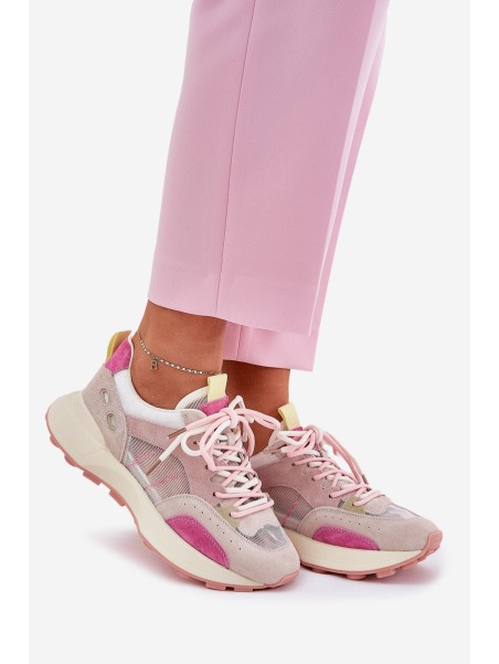 Suede Sports Shoes Sneakers Women's 66725 Multicolor Vinceza