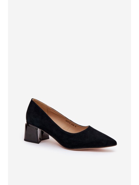 Suede Smooth Heels With Pointed Toes Black Vinceza 66736