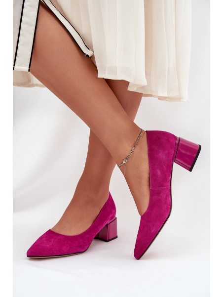 Suede Smooth Court Shoes With Pointed Toes Vinceza 66736 Fuchsia