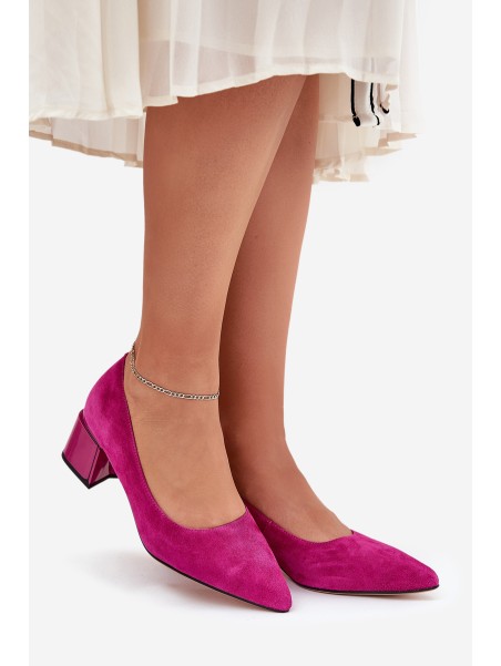 Suede Smooth Court Shoes With Pointed Toes Vinceza 66736 Fuchsia