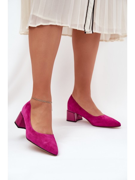 Suede Smooth Court Shoes With Pointed Toes Vinceza 66736 Fuchsia
