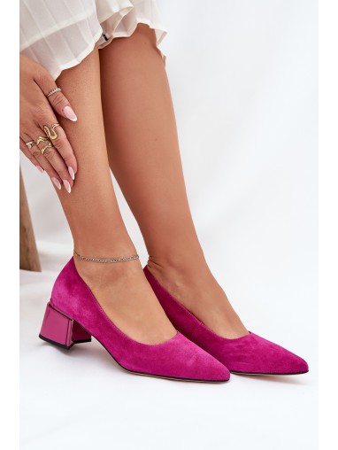 Suede Smooth Court Shoes With Pointed Toes Vinceza 66736 Fuchsia