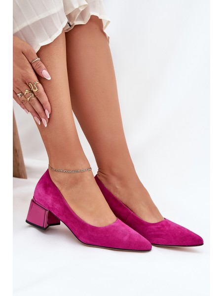 Suede Smooth Court Shoes With Pointed Toes Vinceza 66736 Fuchsia