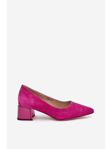 Suede Smooth Court Shoes With Pointed Toes Vinceza 66736 Fuchsia