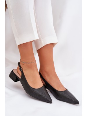 Woven Women's Sandals On Delicate Heel Black Jorela