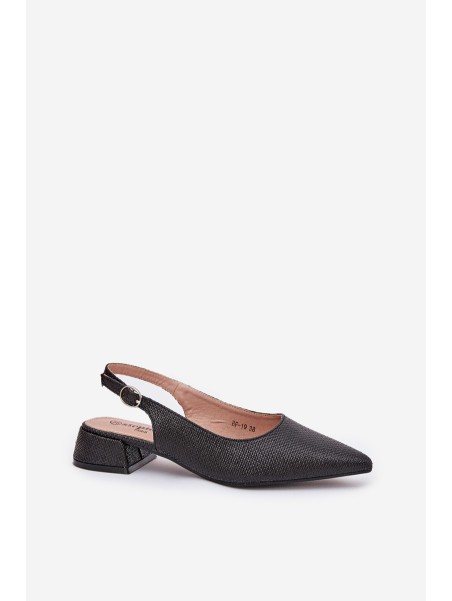 Woven Women's Sandals On Delicate Heel Black Jorela