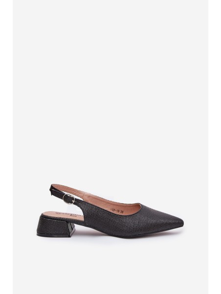 Woven Women's Sandals On Delicate Heel Black Jorela