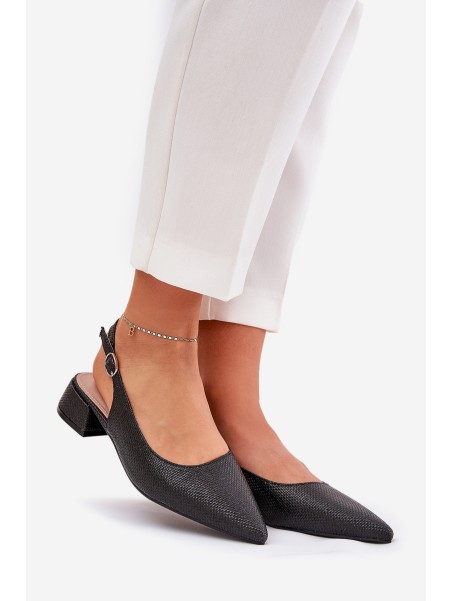 Woven Women's Sandals On Delicate Heel Black Jorela