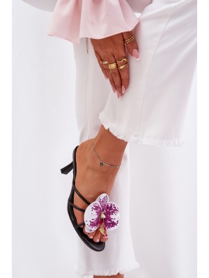 Women's High Heels With Artificial Flower Black Reyi 2