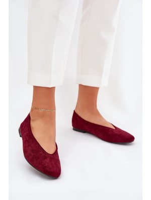 Classic Ballet Flats Made Of Eco Suede Burgundy Osallin