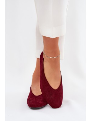 Classic Ballet Flats Made Of Eco Suede Burgundy Osallin 2