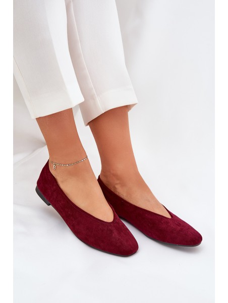 Classic Ballet Flats Made Of Eco Suede Burgundy Osallin