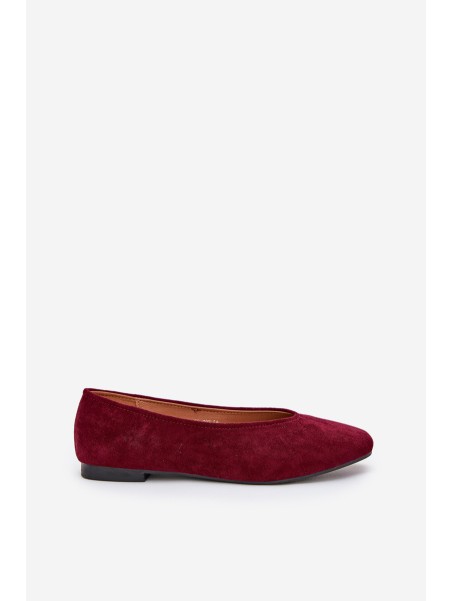 Classic Ballet Flats Made Of Eco Suede Burgundy Osallin