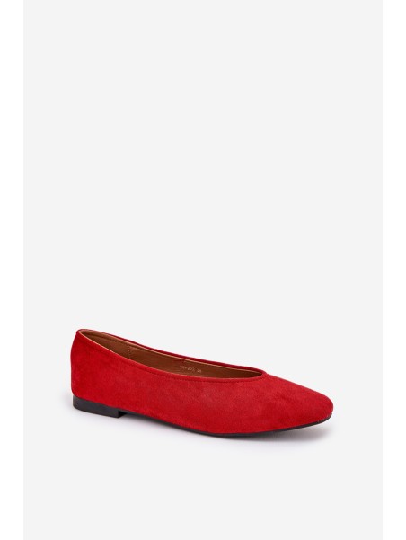 Classic Ballet Flats Made Of Eco Suede Red Osallin