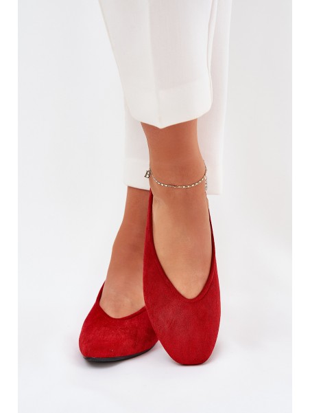 Classic Ballet Flats Made Of Eco Suede Red Osallin