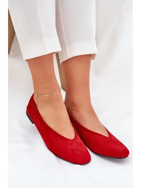 Classic Ballet Flats Made Of Eco Suede Red Osallin