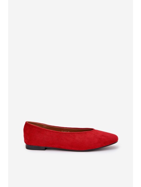 Classic Ballet Flats Made Of Eco Suede Red Osallin