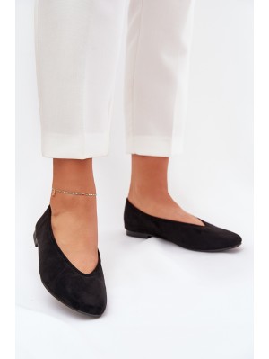 Classic Ballet Flats Made Of Eco Suede Black Osallin