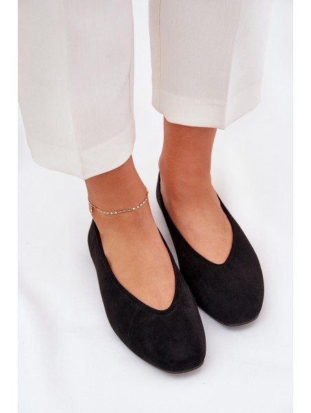 Classic Ballet Flats Made Of Eco Suede Black Osallin