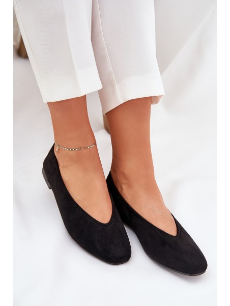 Classic Ballet Flats Made Of Eco Suede Black Osallin