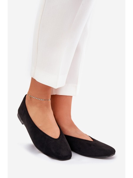 Classic Ballet Flats Made Of Eco Suede Black Osallin