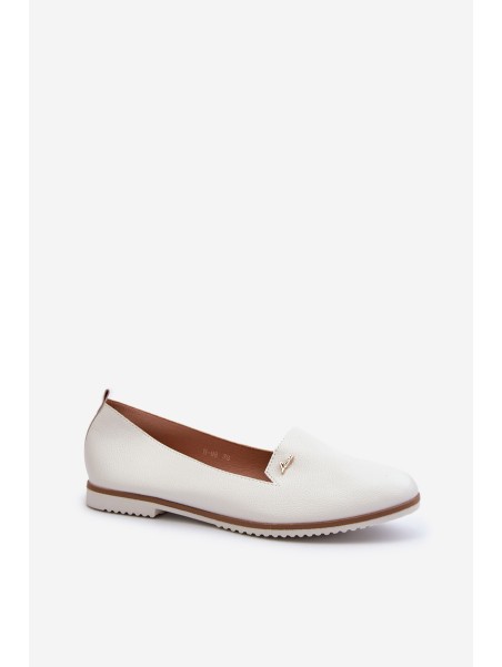 White Women's Flat Moccasins Enzla