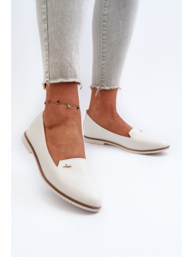 White Women's Flat Moccasins Enzla