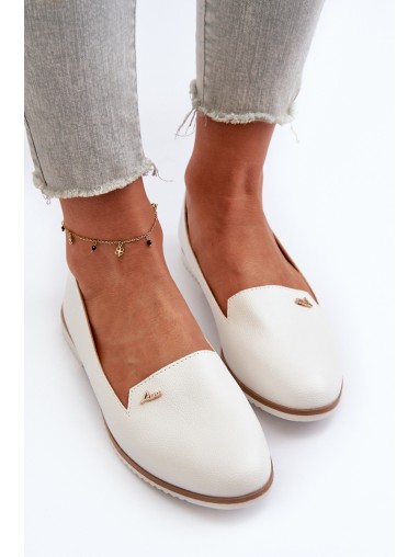 White Women's Flat Moccasins Enzla