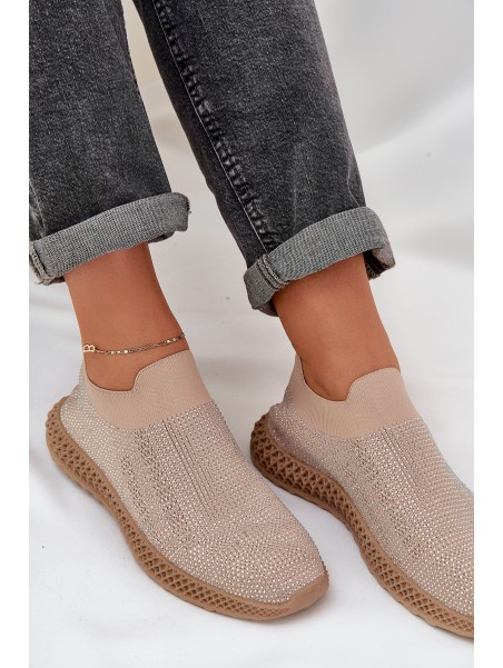 Women's Slip-On Sports Shoes With Decoration D&A TW121 Beige