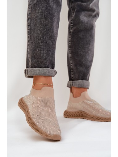Women's Slip-On Sports Shoes With Decoration D&A TW121 Beige