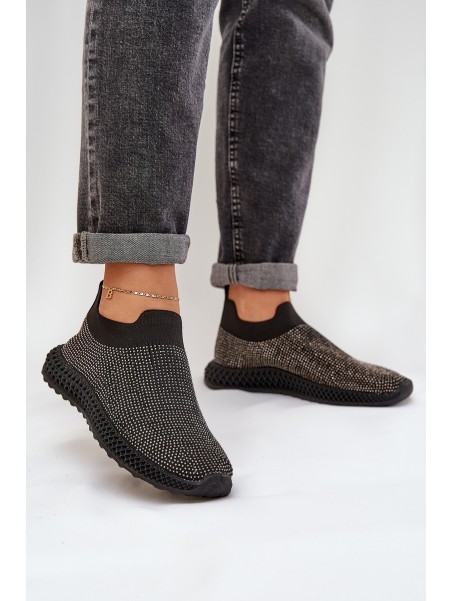 Ladies Slip-On Sports Shoes With Decoration D&A TW121 Black