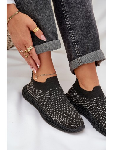 Ladies Slip-On Sports Shoes With Decoration D&A TW121 Black