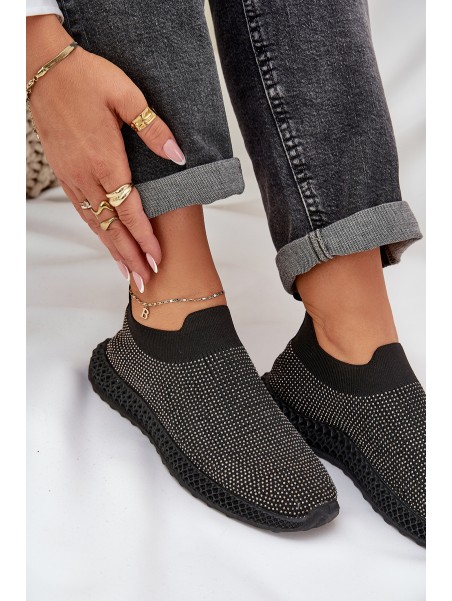 Ladies Slip-On Sports Shoes With Decoration D&A TW121 Black