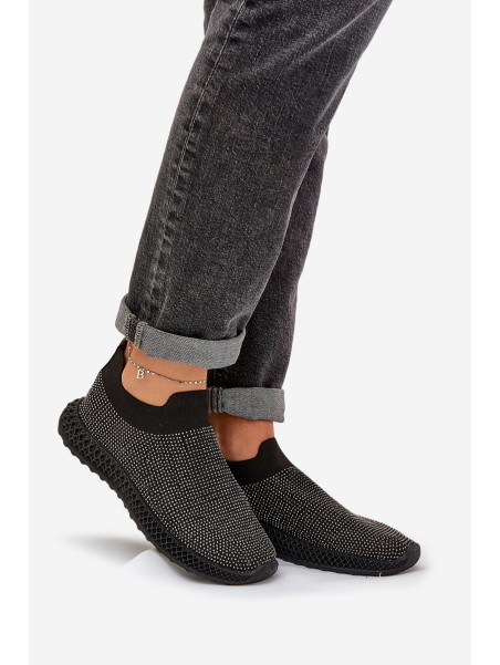 Ladies Slip-On Sports Shoes With Decoration D&A TW121 Black