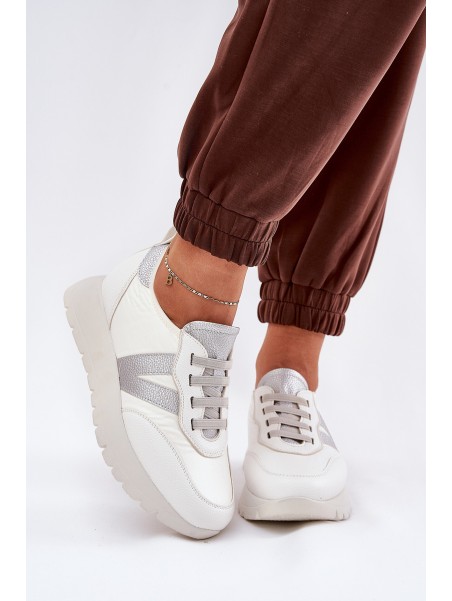 Womens Sports Shoes On Platform Vinceza 58510 White