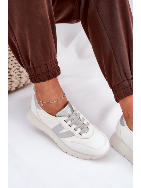 Womens Sports Shoes On Platform Vinceza 58510 White