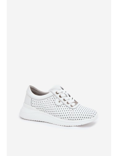 Women's Leather Sports Shoes Vinceza 79532 White