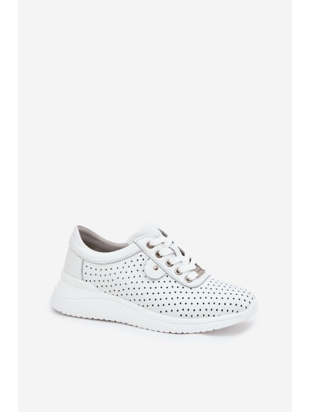 Women's Leather Sports Shoes Vinceza 79532 White