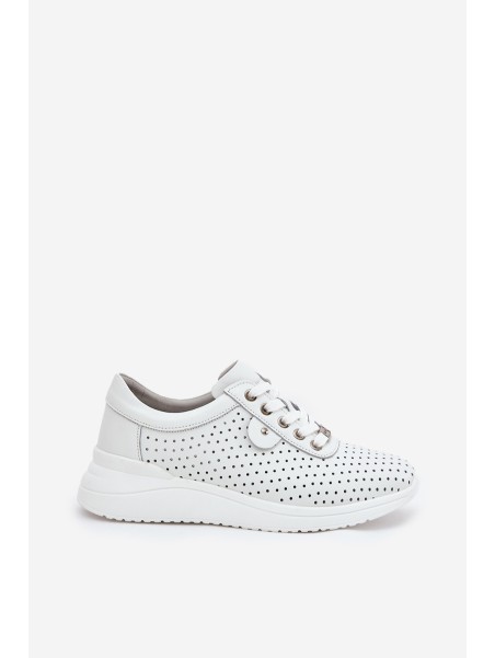 Women's Leather Sports Shoes Vinceza 79532 White