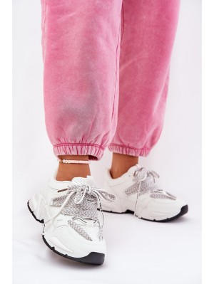 Sneakers Women Sports Shoes With Double Lacing White Efobell