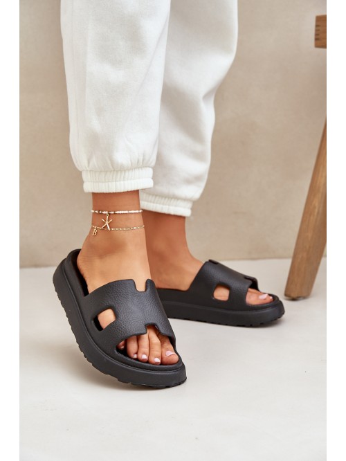 Foam Slippers With Cutouts Black Neladith 2