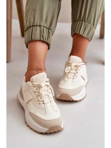 Women's Platform Sneakers Beige Nevelaine