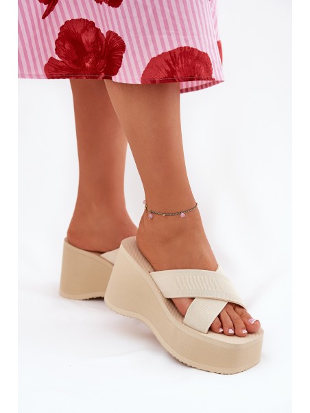 Wedge And Platform Women's Sandals Beige Sevolee