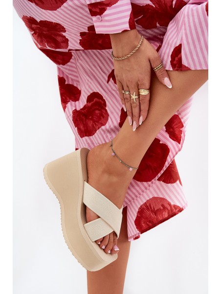 Wedge And Platform Women's Sandals Beige Sevolee