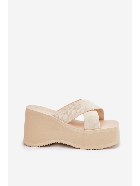 Wedge And Platform Women's Sandals Beige Sevolee