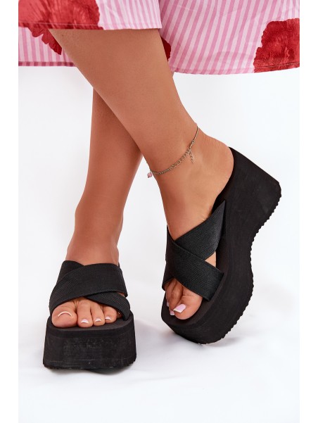 Women Wedge And Platform Sandals Black Sevolee