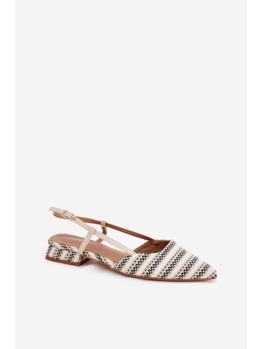 Women's Ballerinas With Pointed Toes On A Delicate Heel Beige Abroes