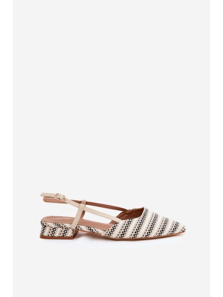 Women's Ballerinas With Pointed Toes On A Delicate Heel Beige Abroes