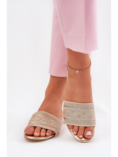 Ladies Flat Sandals Golden Fexxy